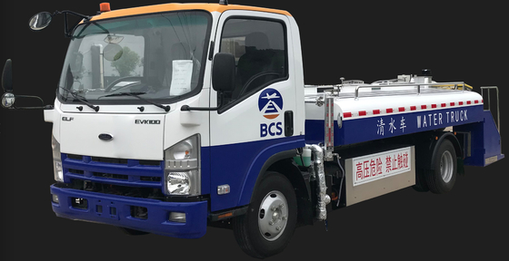 Elektrische 3000l waterservicevrachtwagen roestvrijstalen tank